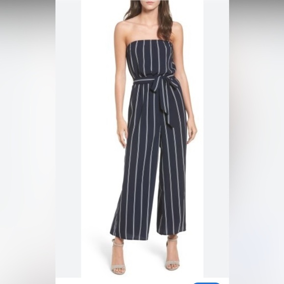 Soprano Strapless Jumpsuit, Navy/White, Size Large, EUC - Picture 1 of 8
